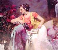 Pino Daeni - Impression oil painting.